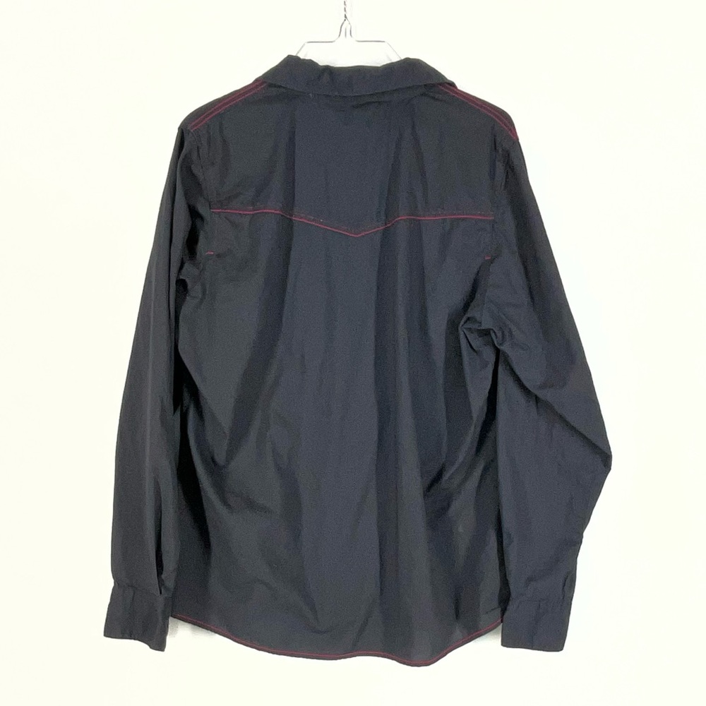 Cruel Women’s Western Gray w/ Pink Snap Button Long Sleeve Shirt | Size XL - Picture 11 of 12